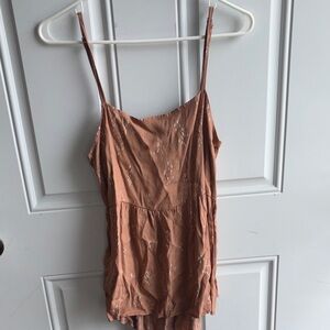 Rust-Tan Spaghetti Strap Cami Top
